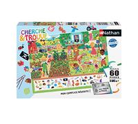 Nathan - Puzzle 60 pièces - Au Jardin (Cherche et Trouve) | Fille ou garçon dès 6 ans - Puzzle de qualité supérieure - Carton épais et résistant - Trieur à 3 compartiments inclus