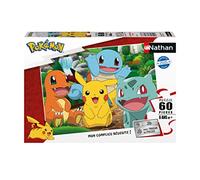 Nathan - Puzzle 60 pièces - Les Pokémon au Parc | Fille ou garçon dès 6 ans - Puzzle de qualité supérieure - Carton épais et résistant - Trieur à 3 compartiments inclus