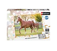Nathan Puzzle enfant Maman et bébé cheval 60 pièces – carton épais – dès 6 ans