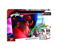 Nathan – Puzzle enfant Miraculous Ladybug 60 pièces – Dès 6 ans – Carton épais 86181
