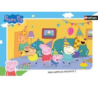 Nathan - Puzzle Enfants - Cadre 15 pièces - l'anniversaire de Peppa Pig - Fille ou garçon dès 3 Ans - Puzzle de qualité supérieure - Carton épais et résistant - Quotidien - 12001093