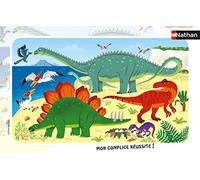 Nathan - Puzzle Enfant - Cadre 15 pièces - Les dinosaures du Jurassique - Fille ou garçon dès 3 ans - Puzzle de qualité supérieure - Carton épais et résistant - Dinosaures - 86171