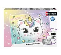 Nathan Puzzle enfants 100 pièces Chaton arc-en-ciel dès 6 ans Carton épais et résistant