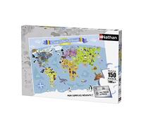 Nathan - Puzzle enfants - 150 pièces - Carte du monde - Filles ou garçons dès 7 ans - Puzzle de qualité supérieure - Carton épais et résistant - Cartographie - 86806