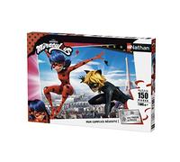 Nathan - Puzzle enfants - 150 pièces - Ladybug et Chat Noir - Miraculous - Filles ou garçons dès 7 ans - Puzzle de qualité supérieure - Carton épais et résistant - Super Héros - 86821