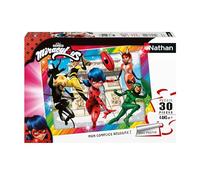 Nathan - Puzzle enfants - 30 pièces - Ladybug et ses amis super-héros - Miraculous - Fille ou garçon dès 4 ans - Puzzle de qualité supérieure - Carton épais et résistant - Super Héros - 86385