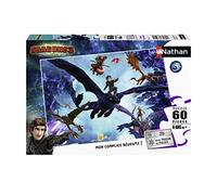 Nathan - Puzzle enfants - 60 pièces - L'équipe des dragons - Dragons 3 - Fille ou garçon dès 6 ans - Puzzle de qualité supérieure - Carton épais et résistant - Action & Aventure - 86631