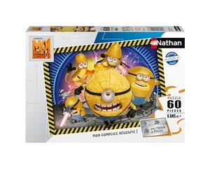 Nathan - Puzzle enfants - 60 pièces - Les Mega Minions - Moi, Moche et Méchant 4 - Fille ou garçon dès 6 ans - Puzzle de qualité supérieure - Carton épais et résistant - Aventure - 12001096