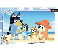 Nathan - Puzzle enfants - Cadre 15 pièces - Bluey à la plage - Fille ou garçon dès 3 ans - Puzzle de qualité supérieure - Carton épais et résistant - Quotidien & Famille - 86162