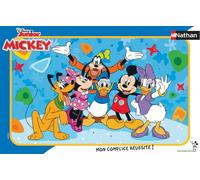 Nathan - Puzzle enfants - Cadre 15 pièces - Les amis de Mickey - Disney - Fille ou garçon dès 3 ans - Puzzle de qualité supérieure - Carton épais et résistant - Disney Mickey Mouse - 86146
