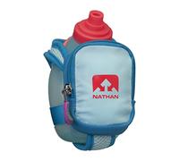 Nathan QuickShot Plus Gourde portative, bidon d’eau pour la course à pied avec dragonne et poche zippée (300 ml)