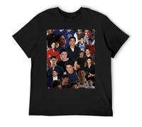 Nathan Scott Athletic Muscle Fit T-shirt à manches courtes en coton extensible pour salle de sport et entraînement, Noir , XXL