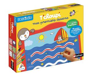 Nathan T'choupi Mes Premiers Dessins - Jeu d'Apprentissage du Dessin - 16 Modèles et Pochoirs en Carton - Apprendre à Dessiner, Activité Créative pour les Jeunes Enfants, Filles et Garçons dès 2 plus