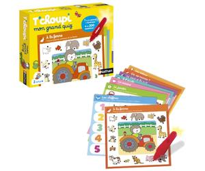 Nathan T'choupi - Mon Grand Quiz - Jeu avec Stylo Intérafctif - Dès 2 Ans | Jeu Éducatif Questions-Réponses Enfant - Développer le Vocabulaire - Stylo Sonore Lumineux - Imagier - 12 Planches