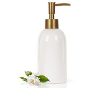 Natheeph Distributeur de savon en céramique 400 ml blanc