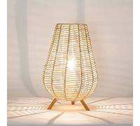 NATHYE Lampe de table design panier boho 29 cm Petit modèle confortable E14 Lampe de chevet pour salon