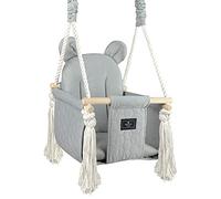 NATILU® Balançoire pour Enfants Mr. Bear | balançoire en Bois pour Enfants | balançoire avec Ours en Peluche | Produit dans l'Union européenne