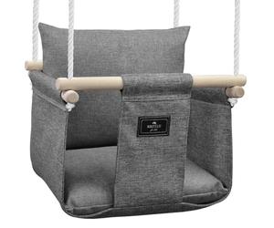 NATILU® Balançoire pour Enfants Silver | balançoire en Bois pour Enfants | balançoire avec Ours en Peluche | Produit dans l'Union européenne