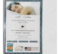 National Allergy Housse de Couette 100% Coton de qualité supérieure - Très Grand lit Jumbo - 279,4 x 243,8 cm - Blanc - Housse Respirante hypoallergénique de 300 Fils au Pouce carré - Housse à