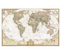 National Geographic Carte du monde murale exécutive - Style antique - 116,8×77,5 cm