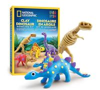 National Geographic Dinosaures en Argile à Modeler, Loisirs Créatifs Enfant | 5 Couleurs d’Argile Autodurcissante, 5 Squelettes de Dinosaures, Outil et Yeux Mobiles pour Créer ses Propres Dinosaures