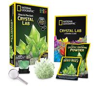 NATIONAL GEOGRAPHIC Glow-in-the-Dark Crystal Growing Lab - DIY Crystal Creation - Includes Real Fluorite Crystal Specimen