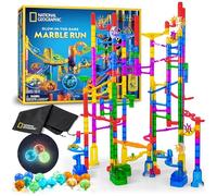 National Geographic Glowing Marble Run - Set de Construction de 150 pièces avec 30 Billes en Verre phosphorescentes et Un Sac de Rangement en Maille. Un Superbe Jouet Scientifique et créatif
