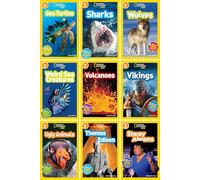National Geographic Kids Readers Level 2 Book Set (9 Books) - Sea Turtles, Sharks, Stacey Abrams, Thomas Edison, Ugly Animals, Vikings, Volcanoes, ... Creatures, Wolves - Nonfiction Books for Kids