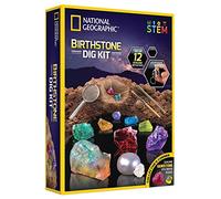 NATIONAL GEOGRAPHIC Kit de Fouilles de Pierres de Naissance - 12 Pierres Authentiques, Diamant, Rubis, Saphir, Perle et Plus, Gemmes et Cristaux, Collection de Roches (Exclusivité Amazon)