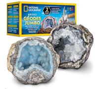National Geographic Kit de géodes Jumbo - Briser 2 Grandes géodes avec des Cristaux à l’intérieur, kit de Sciences de la Terre pour Enfants, Jouet STEM de Roches et minéraux