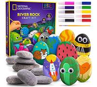 National Geographic Kit de Peinture Rupestre - Kit d'Art et de Bricolage pour Enfants, Peindre et Décorer 15 Roches de Rivière avec 10 Couleurs de Peinture et d'Autres Fournitures d'Art