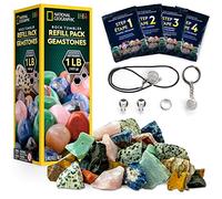NATIONAL GEOGRAPHIC Kit de Recharge du Culbuteur de Roches - Un Mélange de 453 g de 9 Variétés de Pierres Précieuses, dont l'œil-de-tigre, l'Améthyste et Le Quartz - Comprend 4 Types de Grains