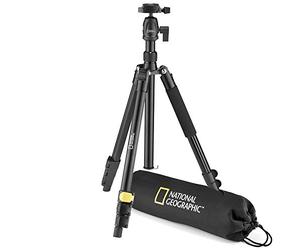 National Geographic, Kit Trépied Photo de Voyage avec Sac de Transport, Monopode, Jambes à 4 Sections, Verrouillage Levier, Rotule Ball, Plateau Rapide, Charge 6 kg, Alu, NGTR001L [Exclusif Amazon]