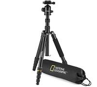 National Geographic, Kit Trépied Photo de Voyage avec Sac de Transport, Monopode, Jambes à 5 Sections, Verrouillage Rotatif, Rotule Ball, Plateau Rapide, Charge 8kg, Alu, NGTR002T [Exclusif Amazon]