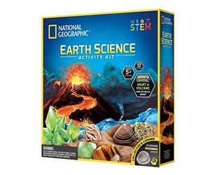 National Geographic - Maxi kit de l'explorateur Sciences de la Terre - 5 expériences scientifiques (Volcan, tornade…) & 8 minéaux Inclus - Jeu Scientifique et éducatif - STEM