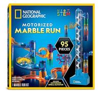 National Geographic Parcours de Billes avec Élévateur Motorisé - Kit 95 Pièces avec Élévateur Spiral, 20 Billes, Sac de Rangement, Machine à Mouvement Perpétuel, Jeu pour Enfants