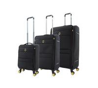 National Geographic Passage Set de Valise/Bagage/Trolley 46/60/71 cm (S/M/L) 8 Roues Noir