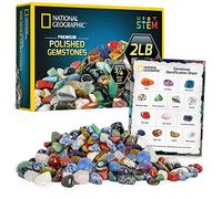NATIONAL GEOGRAPHIC Pierres Polies de Première Qualité - 907 Grammes de Pierres et Cristaux Roulés de 1,9 cm en Vrac, Plus de 4500 Carats, Gemmes pour Enfants, Kit de Roches et Minéraux, Jouets STEM