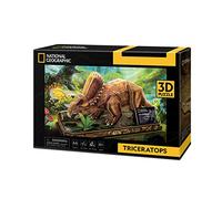 National Geographic - Puzzle 3D Triceratops | Puzzle 3D Enfant | Puzzles 3D Dinosaure De National Geographic | Puzzles 3D Modèles À Assembler | 44 Pièces