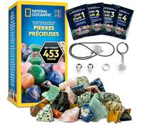 NATIONAL GEOGRAPHIC Recharge pour Polisseuse de Pierres - 453 g de Gemmes et Minéraux Bruts dont Améthyste et Quartz - Kit de Polissage, Accessoires de Bijoux