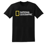 National Geographic Short Sleeve Men's T-Shirt Men's Unisex Tee Shirt Black S