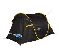 National Geographic - Tente de camping à Igloo pour 2 personnes | Facile à assembler avec Pop-Up Rapide | Imperméable, Parasol, 3 points de ventilation | Noir et Jaune