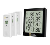 National Geographic Station météo 9070200 – Thermo-hygromètre 4 points de mesure Noir