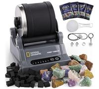 National Geographic Kit de Culbuteur de Roches pour Amateurs - Kit Complet de Culbuteur de Roches avec Culbuteur Durable, Roches, Grains et la Mousse de Polissage de Finition Brevetée GemFoam