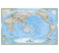 National Geographic World, Pacific Centered Wall Map - Classic (46 X 30.5 In)
