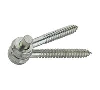 National Hardware N131-169 295 Lot de 2 charnières à crochet à vis plaqué zinc, 1,5/8" x 12,7 cm