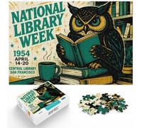 National Library Week 1954, Puzzle Papier 1000 Pièces, 1000pcs (40x28cm) | Pour les journées calmes de Noël : ce puzzle 1000 pièces pour adultes associe idée cadeau et passion du puzzle.