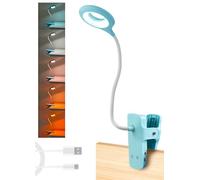 National Lighting Lampe LED à clipser dimmable - 4,5 W - Lampe LED à contrôle tactile avec bras flexible et pince forte - 5 couleurs et niveaux de luminosité - Lampe de bureau rechargeable par USB