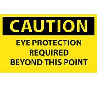 National Marker C152R Eye Protection Required Beyond This Point Panneau d'avertissement en plastique rigide 17,8 x 25,4 cm