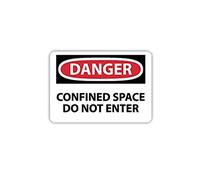 National Marker D383RB Plaque de signalisation Danger Confined Space Do Not Enter", standard, noir et rouge sur blanc